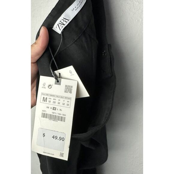 NWT Zara Women's Button Front Drop Crotch Harem Pants Size MEDIUM - Picture 4 of 5